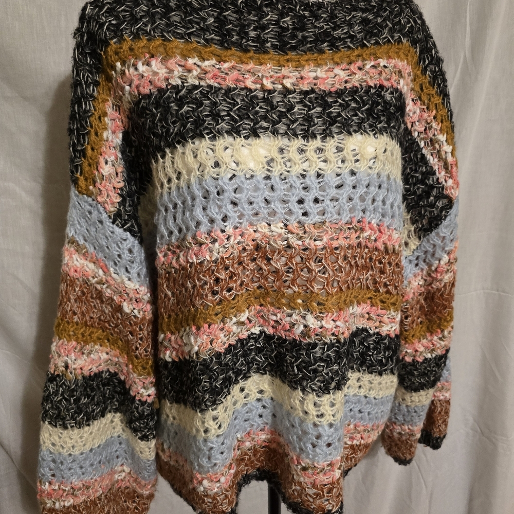 BKE Striped Open Weave Sweater